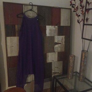 Venus Purple Chiffon Sheer Overlay Bodycon Bandage Dress Size 4